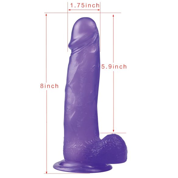 Lovetoy - dildo z przyssawką - 20 cm - fioletowy
