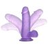 Lovetoy Jelly Studs - fioletowy dildo z przyssawką - 15 cm