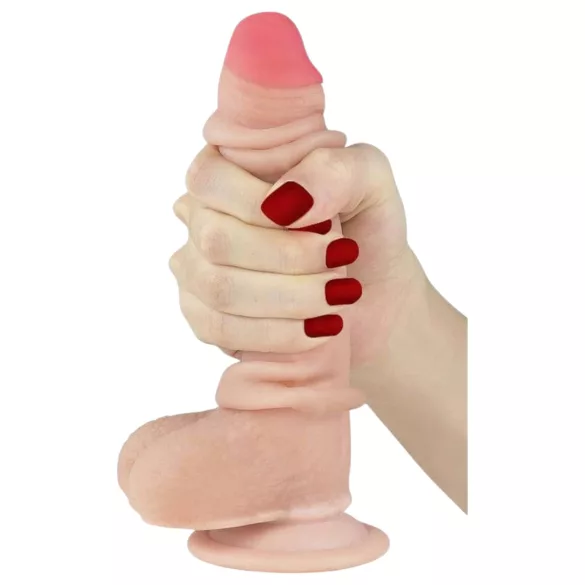 Lovetoy - dildo realistyczne - podwójna warstwa - 18 cm - kolor naturalny