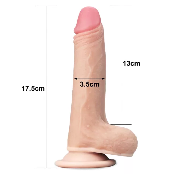 Lovetoy - dildo realistyczne - podwójna warstwa - 18 cm - kolor naturalny