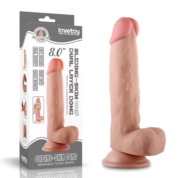 Lovetoy - realistyczny dwuwarstwowy dildo - 21 cm - cielisty