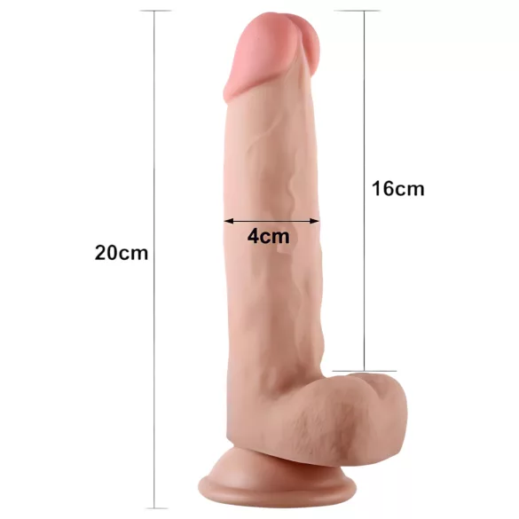 Lovetoy - realistyczny dwuwarstwowy dildo - 21 cm - cielisty