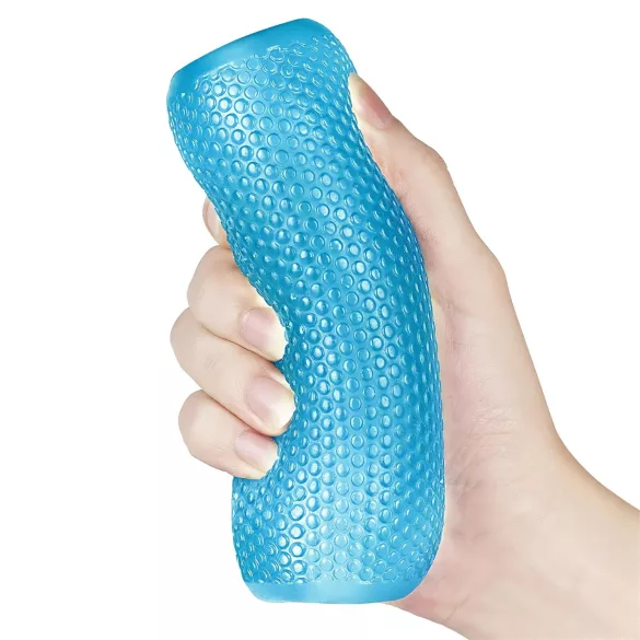 Lovetoy - masturbator dwustronny - żebrowany - niebieski