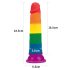 Lovetoy Prider - realistyczne dildo - 19cm (tęczowe)