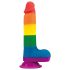 Lovetoy Prider - realistyczny dildo z jądrami 20 cm (tęczowy)
