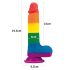 Lovetoy Prider - realistyczny dildo z jądrami 20 cm (tęczowy)
