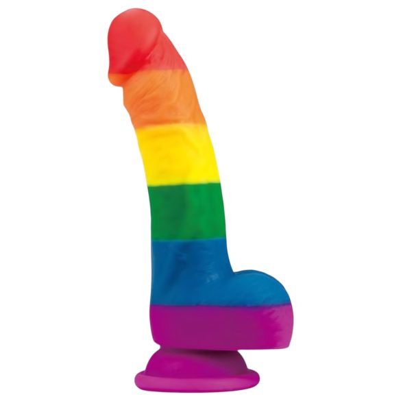 Lovetoy Prider - realistyczny silikonowy dildo - 19cm (tęczowy)