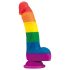 Lovetoy Prider - realistyczny silikonowy dildo - 19cm (tęczowy)