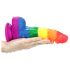 Lovetoy Prider - realistyczny silikonowy dildo - 19cm (tęczowy)