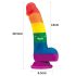 Lovetoy Prider - realistyczny silikonowy dildo - 19cm (tęczowy)