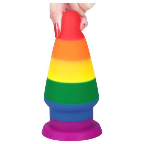 Lovetoy Prider - korek analny - duży - silikonowy - tęczowy - 15 cm