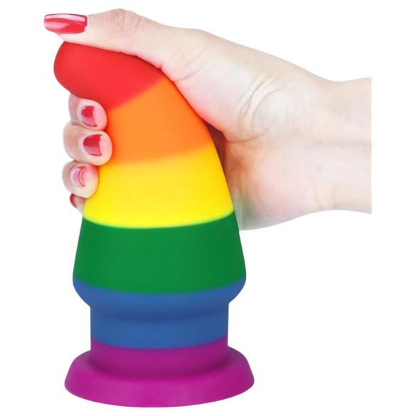 Lovetoy Prider - korek analny - duży - silikonowy - tęczowy - 15 cm