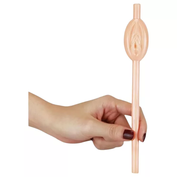 Lovetoy - słomka do picia w kształcie waginy, gadżet na wieczór panieński (naturalny)