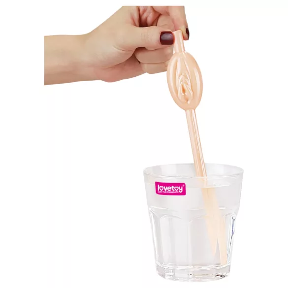 Lovetoy - słomka do picia w kształcie waginy, gadżet na wieczór panieński (naturalny)