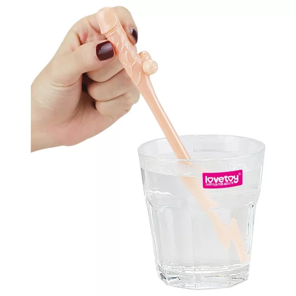 Lovetoy - słomka penis realistyczny - beżowy