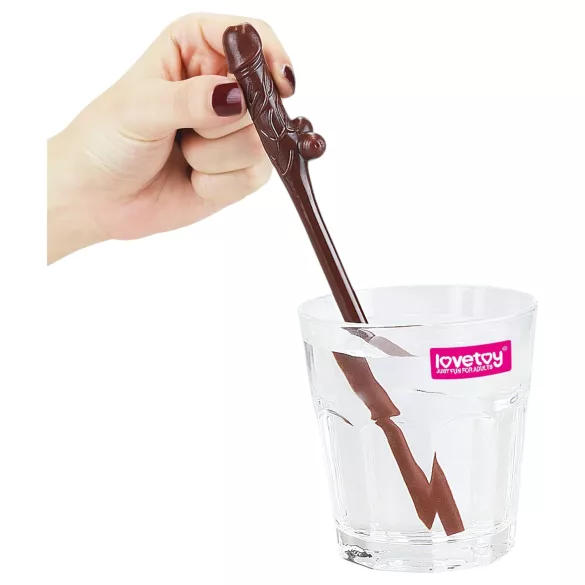 Lovetoy - realistyczna słomka penis - naturalny/brązowy/czarny