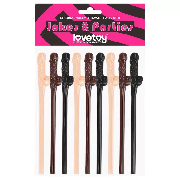 Lovetoy - realistyczna słomka penis - naturalny/brązowy/czarny