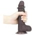 Lovetoy Sliding-Skin - dwuwarstwowy dildo - 18 cm (brązowy)