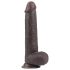 Lovetoy - dildo realistyczne - podwójna warstwa - 23 cm brązowy