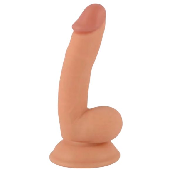 Mr. Rude - realistyczny dildo z przyssawką i jajkami - 18 cm (naturalny)