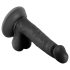 Mr. Rude - realistyczny czarny dildo z przyssawką, jądra, 17 cm