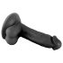 Mr. Rude - realistyczny czarny dildo z przyssawką, jądra, 17 cm
