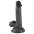 Mr. Rude - realistyczny czarny dildo z przyssawką, jądra, 17 cm