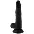 Mr. Rude - czarny, realistyczny dildo z jądrami, przyssawka, 19 cm