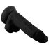 Mr. Rude - czarny, realistyczny dildo z jądrami, przyssawka, 19 cm