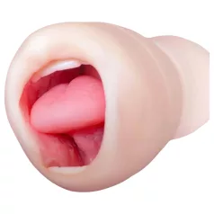   Tracy's Dog Cup - realistyczny masturbator w kształcie ust z zębami (kolor cielisty)