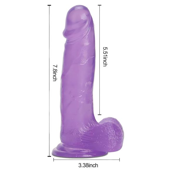Tracy's Dog - dildo z jądrami i przyssawką - żelowy - fioletowy