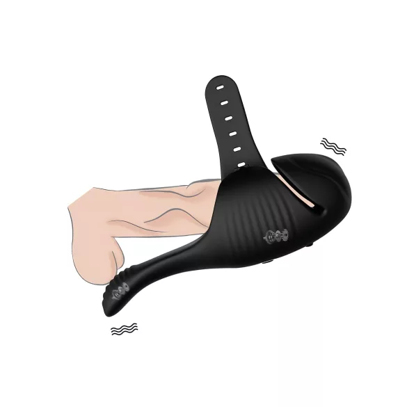Leopard - wibrator do penisa akumulatorowy - czarny