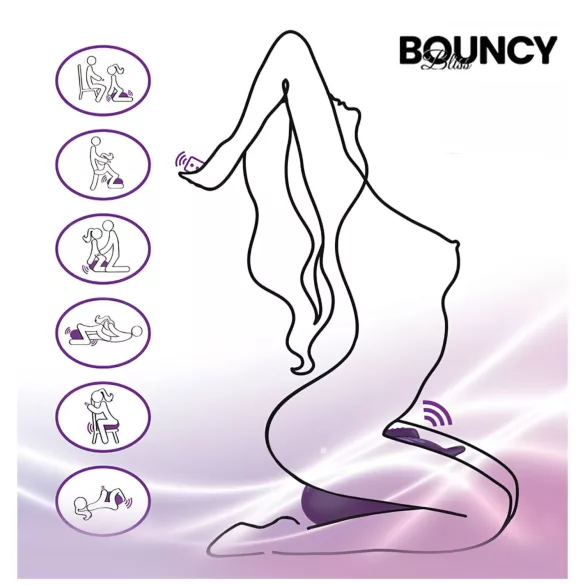 Bouncy Bliss Classic - poduszka do seksu z wibratorem - nadmuchiwana, fioletowa