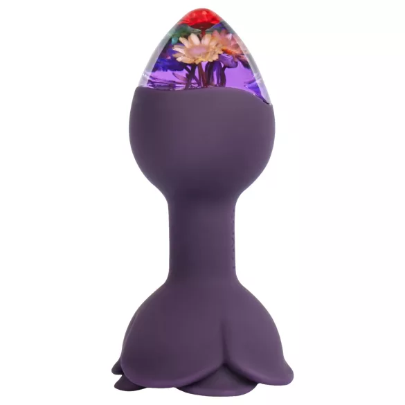 LOVISS Flower - wibrujący analny stymulator z pilotem (fioletowy)