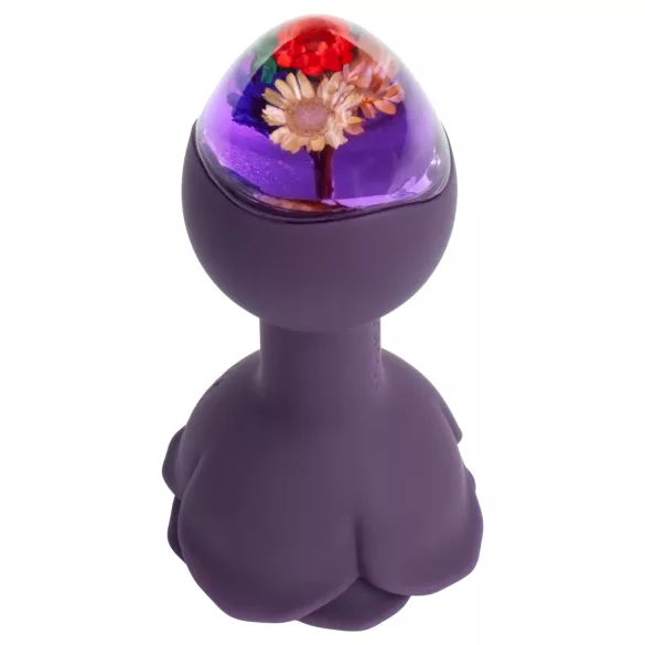 LOVISS Flower - wibrujący analny stymulator z pilotem (fioletowy)