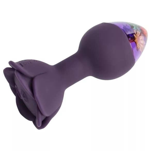 LOVISS Flower - wibrujący analny stymulator z pilotem (fioletowy)
