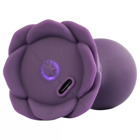 LOVISS Flower - wibrujący analny stymulator z pilotem (fioletowy)