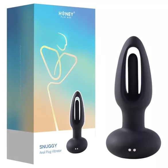 Honey Play Box Snuggy - wibrator analny z języczkiem - czarny