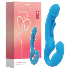   Honey Play Box Harmony Duo - inteligentny strap-on wibrator z języczkiem (niebieski)