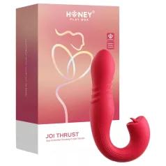   Honey Play Box Joi Thrust 2 - sterowany aplikacją wibrator z wysuwanym języczkiem (czerwony)