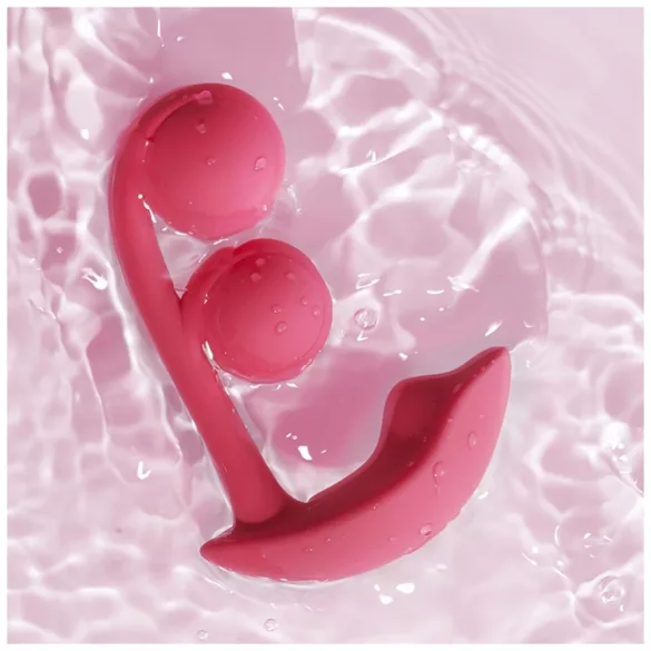 Honey Play Box Melody - wibrujący masażer 2w1 z perełkami - silikon czerwony