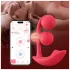Honey Play Box Melody - wibrujący masażer 2w1 z perełkami - silikon czerwony