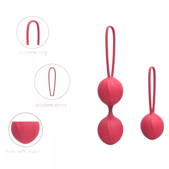 Cotoxo Cherry - zestaw 2 kulek gejszy - silikon - czerwony