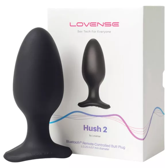 LOVENSE Hush 2 L - mały akumulatorowy wibrator analny (57 mm) - czarny
