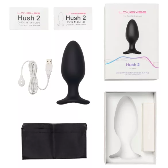 LOVENSE Hush 2 L - mały akumulatorowy wibrator analny (57 mm) - czarny