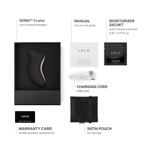 LELO Sona Cruise - stymulator łechtaczki fala dźwiękowa - czarny