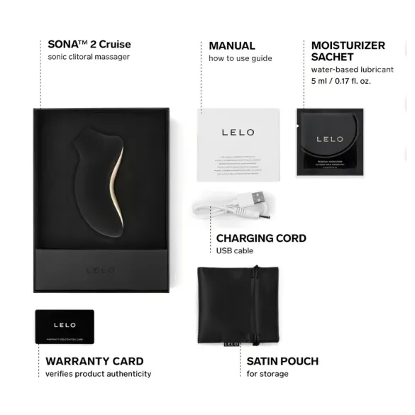 LELO Sona 2 Cruise - masażer łechtaczki fale dźwiękowe - czarny