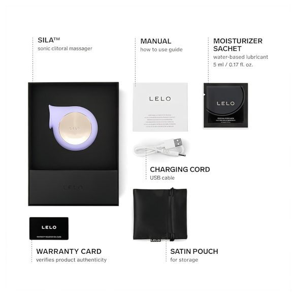 LELO Sila - stymulator łechtaczki fale dźwiękowe wodoodporny silikon fioletowy