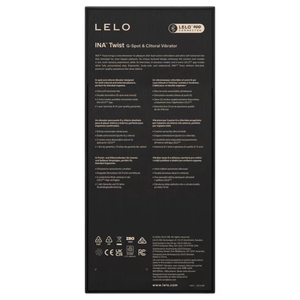 LELO INA Twist - króliczek, wibrator typu rabbit z ramieniem na łechtaczkę do punktu G (fioletowy)