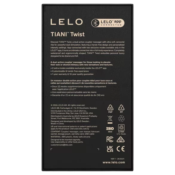 LELO Tiani Twist - inteligentny wibrator dla par (fioletowy)